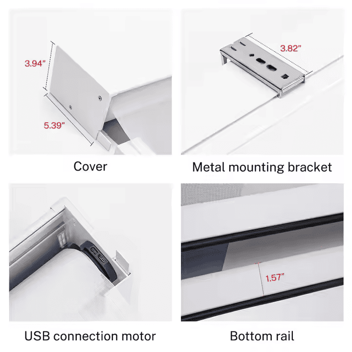 Detailed components of smart dual roller blind