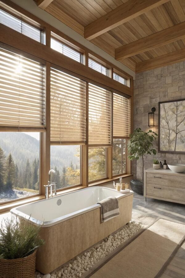 Image showcasing Moisture-Resistant Blinds for Bathrooms: Bathroom Window Treatment ...